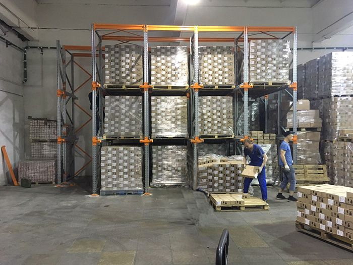 Глубинный тип хранения организован на складе мясоперерабатывающего завода в Перми